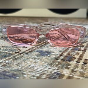 NWOT Clear Pink y2k 90’s square vintage style Sunglasses unisex